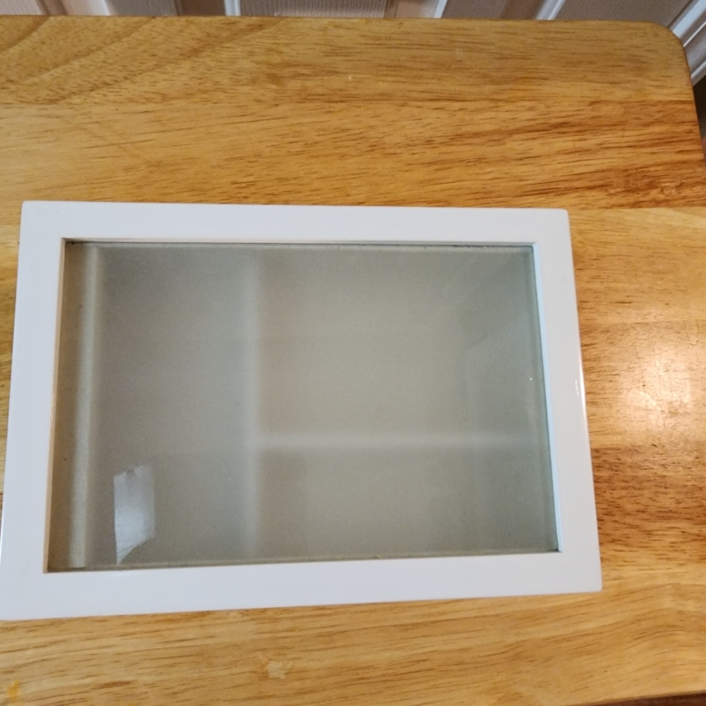 White Jewelry Box With Glass Top